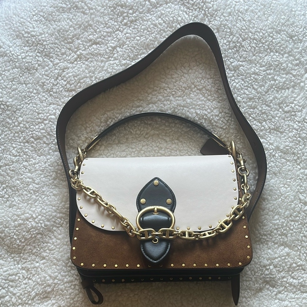 Color Block  Crossbody Bag with Rivets